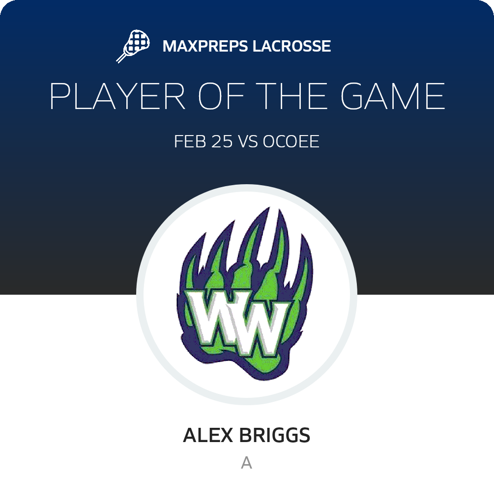 #26 Alex Briggs Player of the Game badge