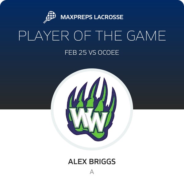 #26 Alex Briggs Player of the Game badge