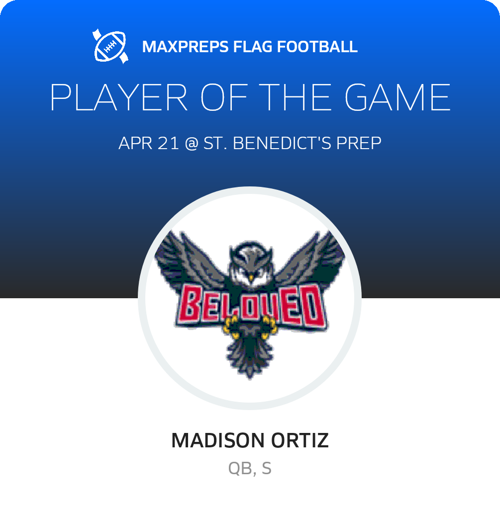 #13 Madison Ortiz Player of the Game badge