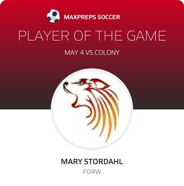 #10 Mary Stordahl Player of the Game badge