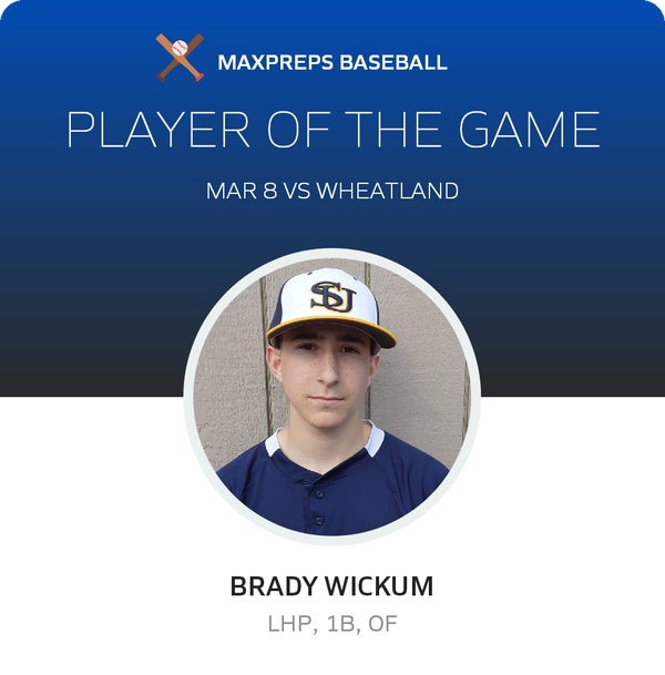#13 Brady Wickum Player of the Game badge