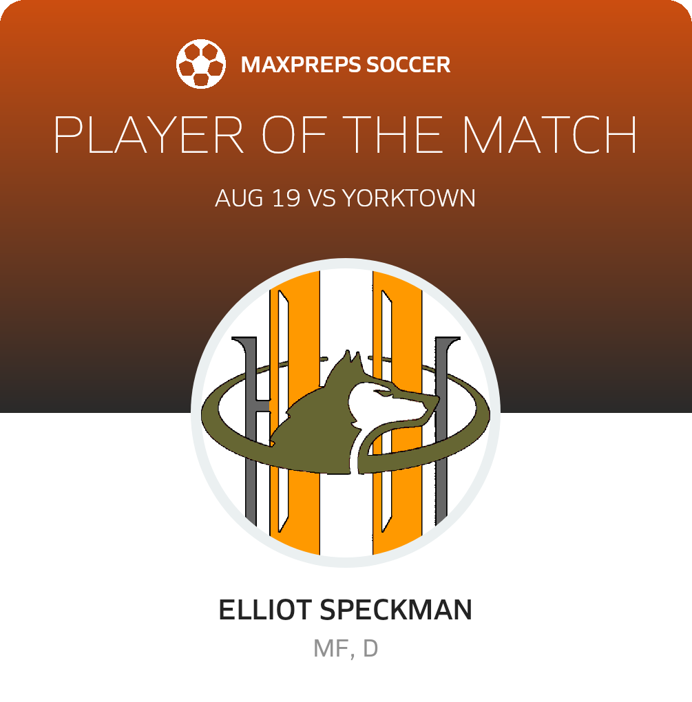 #10 Elliot Speckman Player of the Game badge