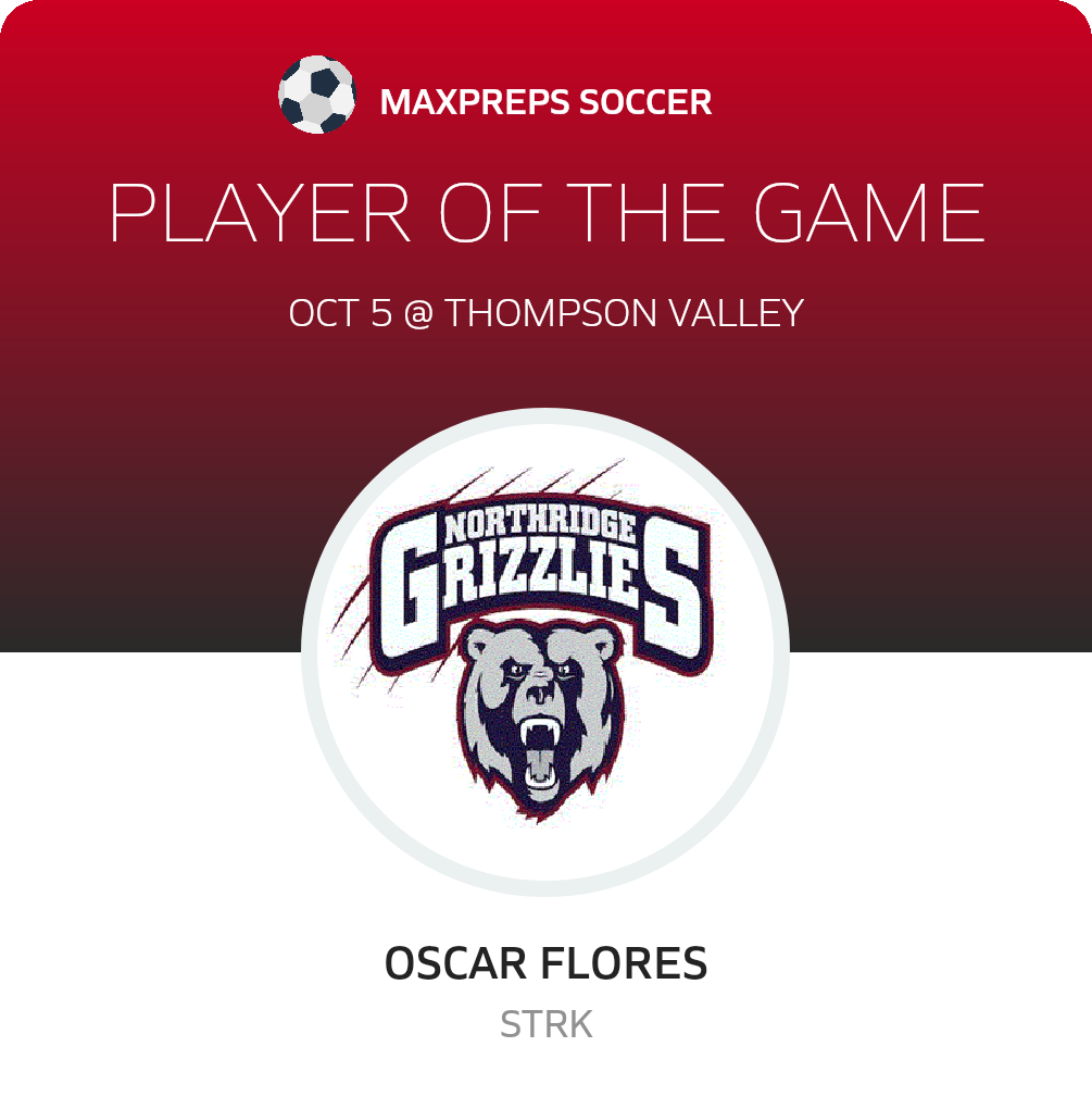 #12 Oscar Flores Player of the Game badge