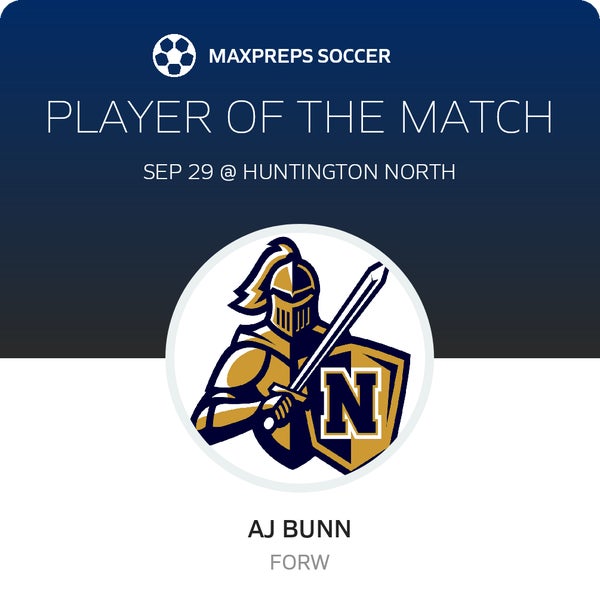 #3 Aj Bunn Player of the Game badge