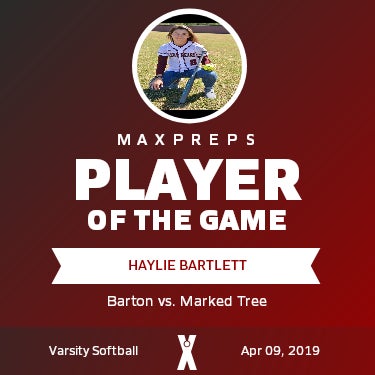 #8 Haylie Bartlett Player of the Game badge