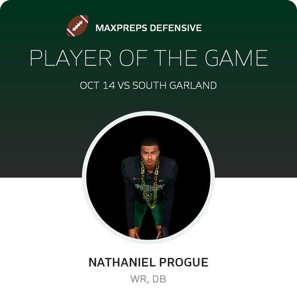 #9 Nathaniel Progue Player of the Game badge