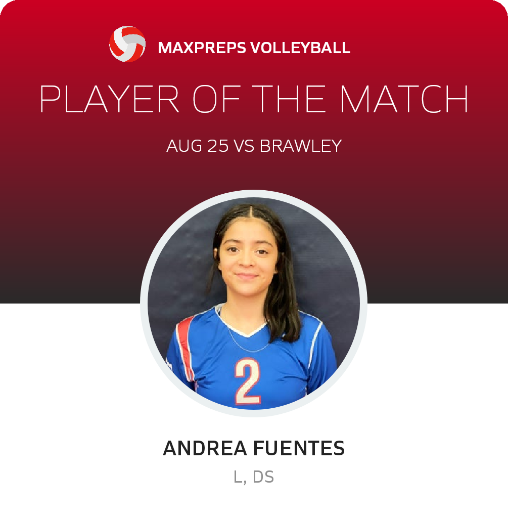 #2 Andrea Fuentes Player of the Game badge