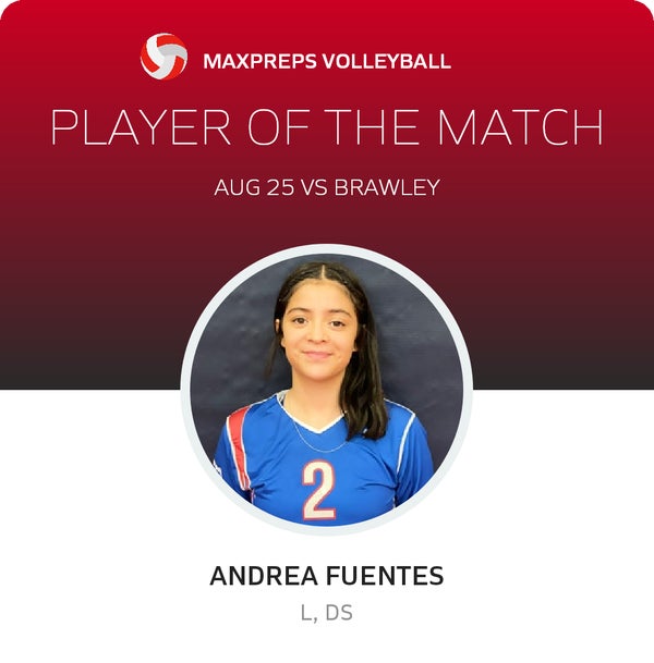 #2 Andrea Fuentes Player of the Game badge