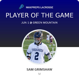 #2 Sam Grimshaw Player of the Game badge