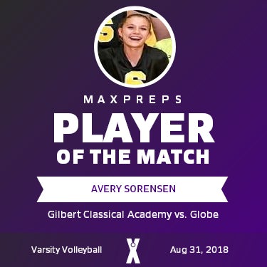 #14 Avery Sorensen Player of the Game badge