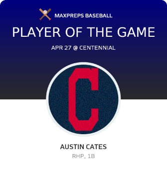 #10 Austin Cates Player of the Game badge
