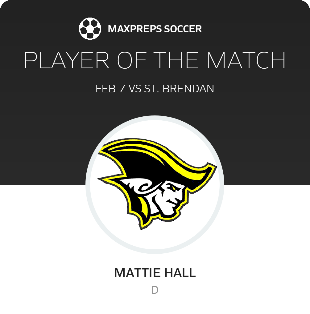 #2 MATTIE HALL Player of the Game badge