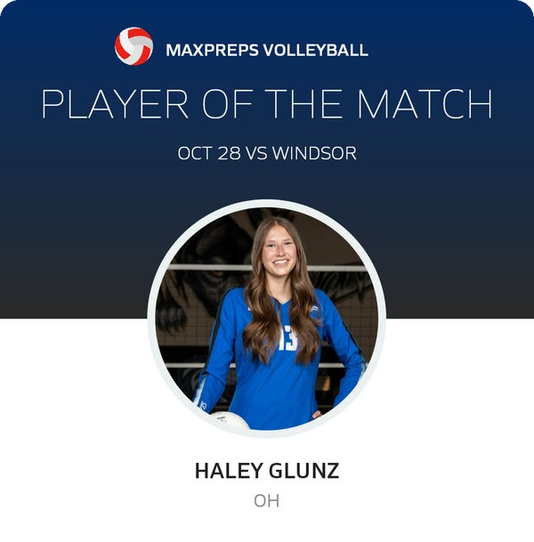 #13 Haley Glunz Player of the Game badge