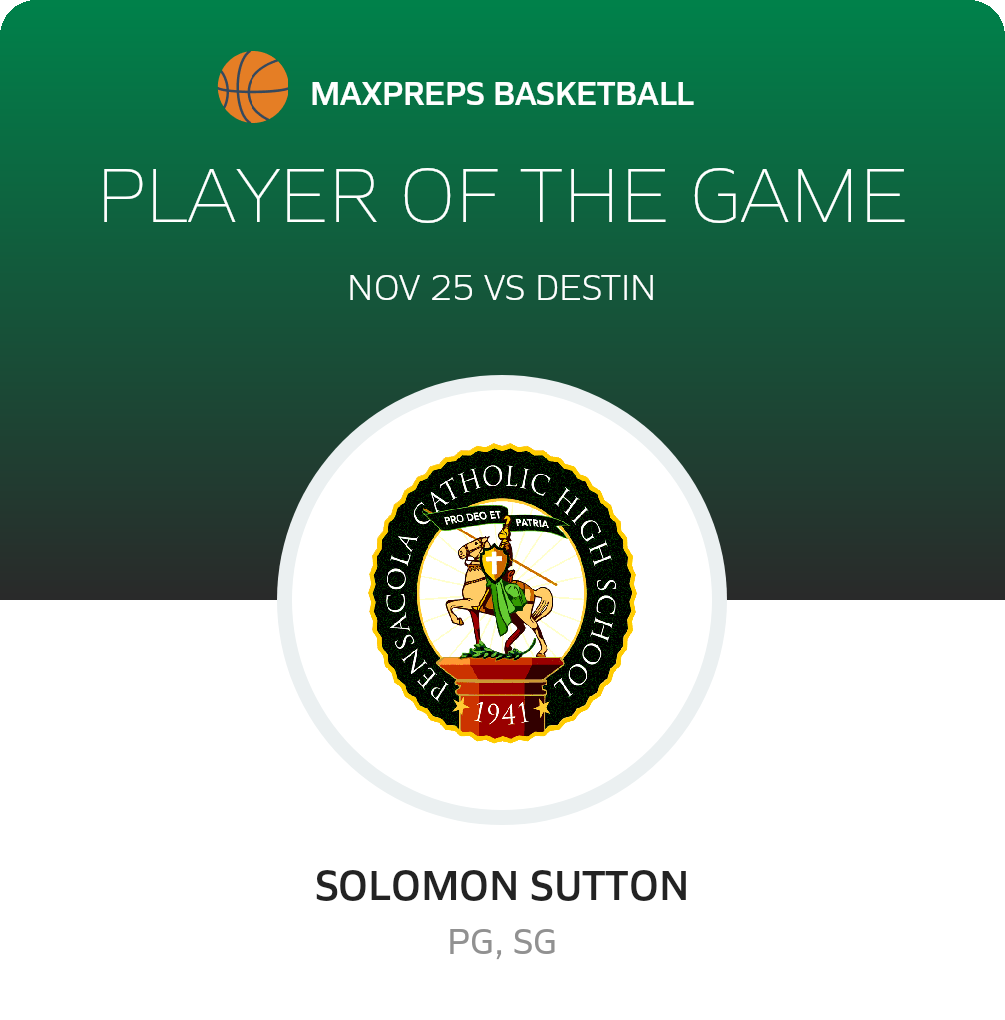 #22 Solomon Sutton Player of the Game badge