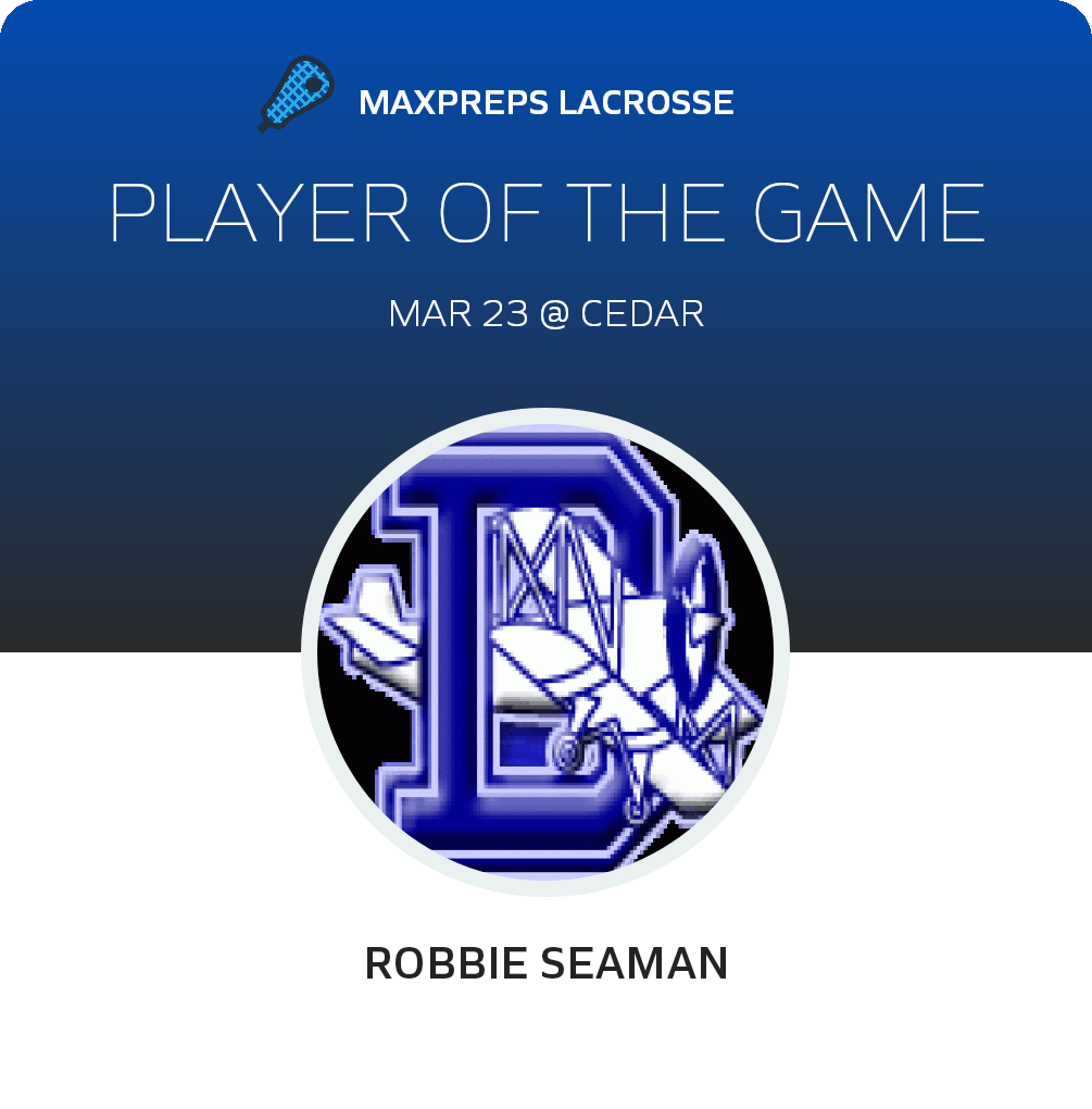 #25 Robbie Seaman Player of the Game badge
