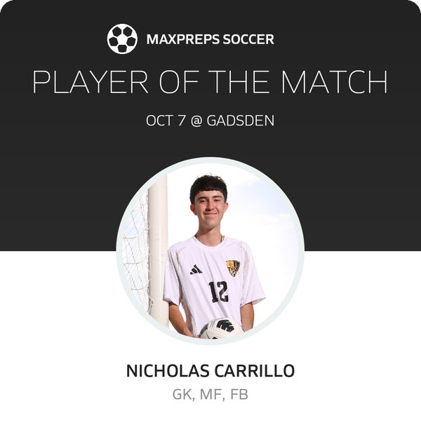 #12 Nicholas Carrillo Player of the Game badge