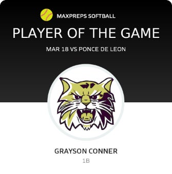 #9 Grayson Conner Player of the Game badge