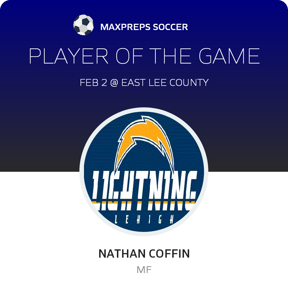 Nathan Coffin Player of the Game badge