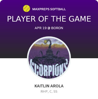 #13 Kaitlin Arola Player of the Game badge