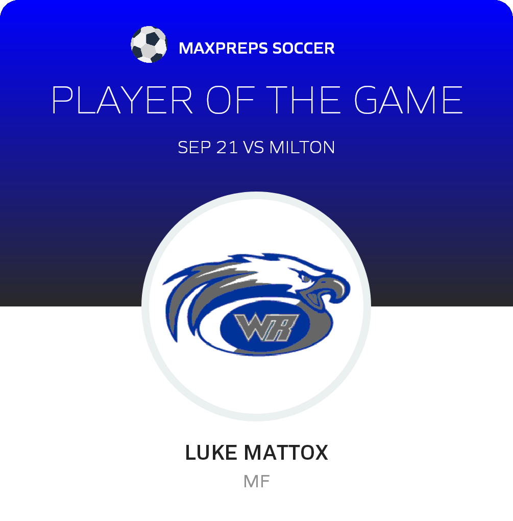 #9 Luke Mattox Player of the Game badge