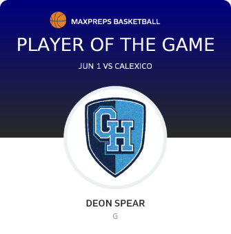 #3 Deon Spear Player of the Game badge