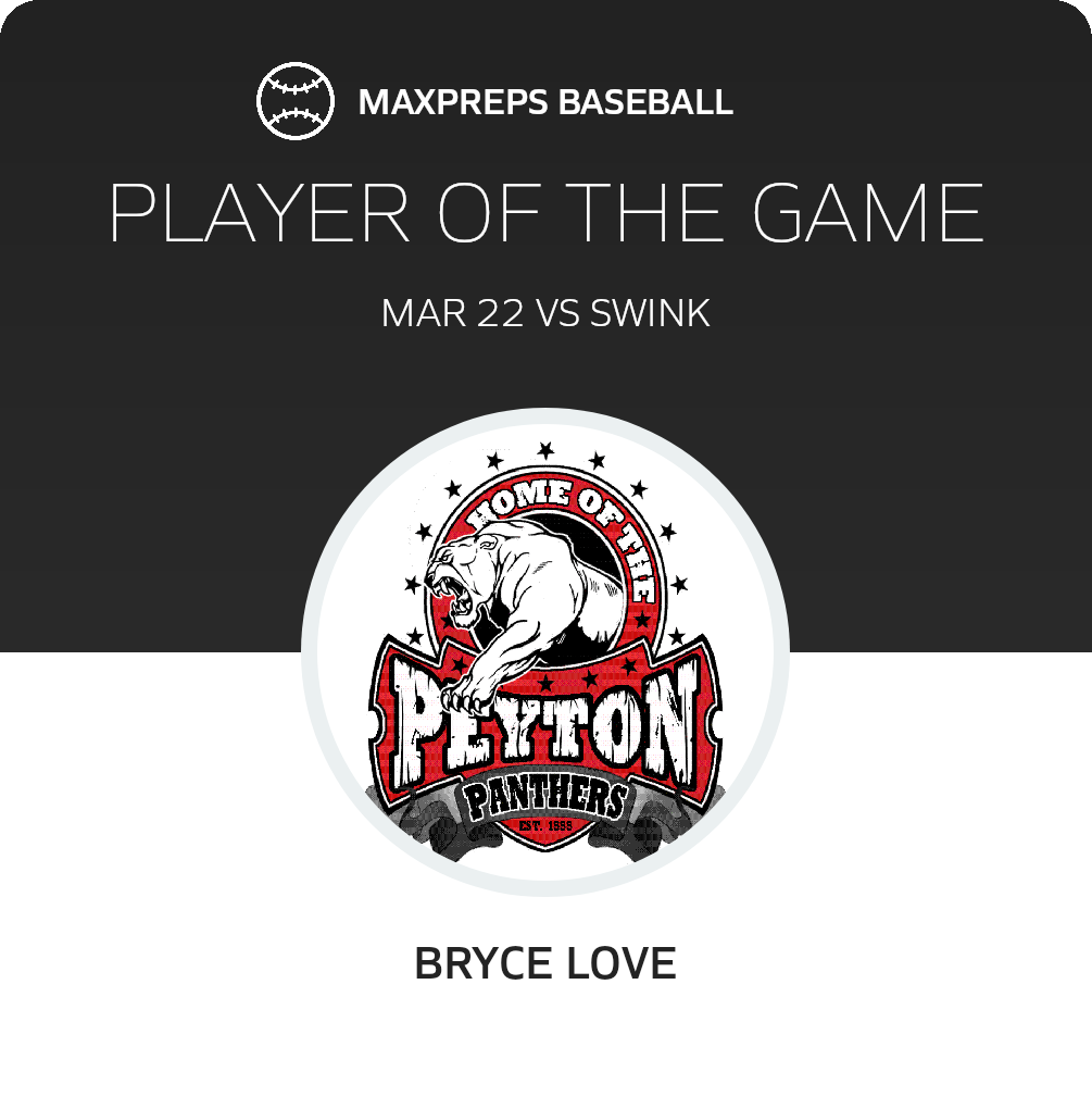 #11 Bryce Love Player of the Game badge