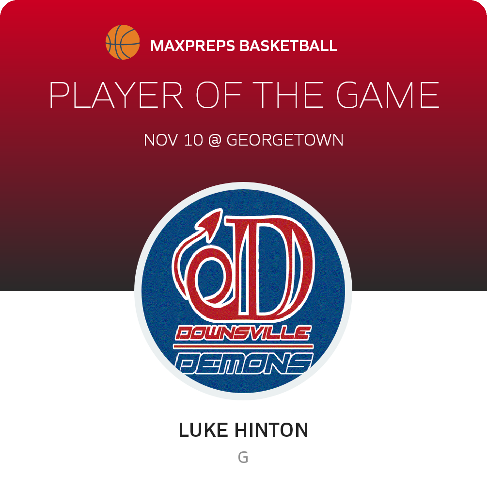 #20 Luke Hinton Player of the Game badge