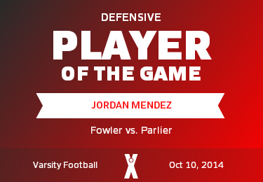 #55 Jordan Mendez Player of the Game badge