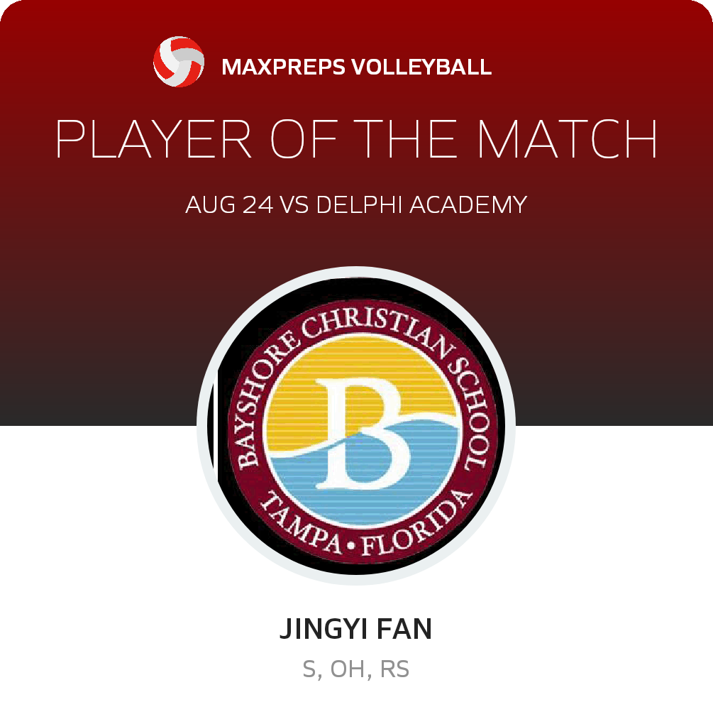 #7 Jingyi Fan Player of the Game badge