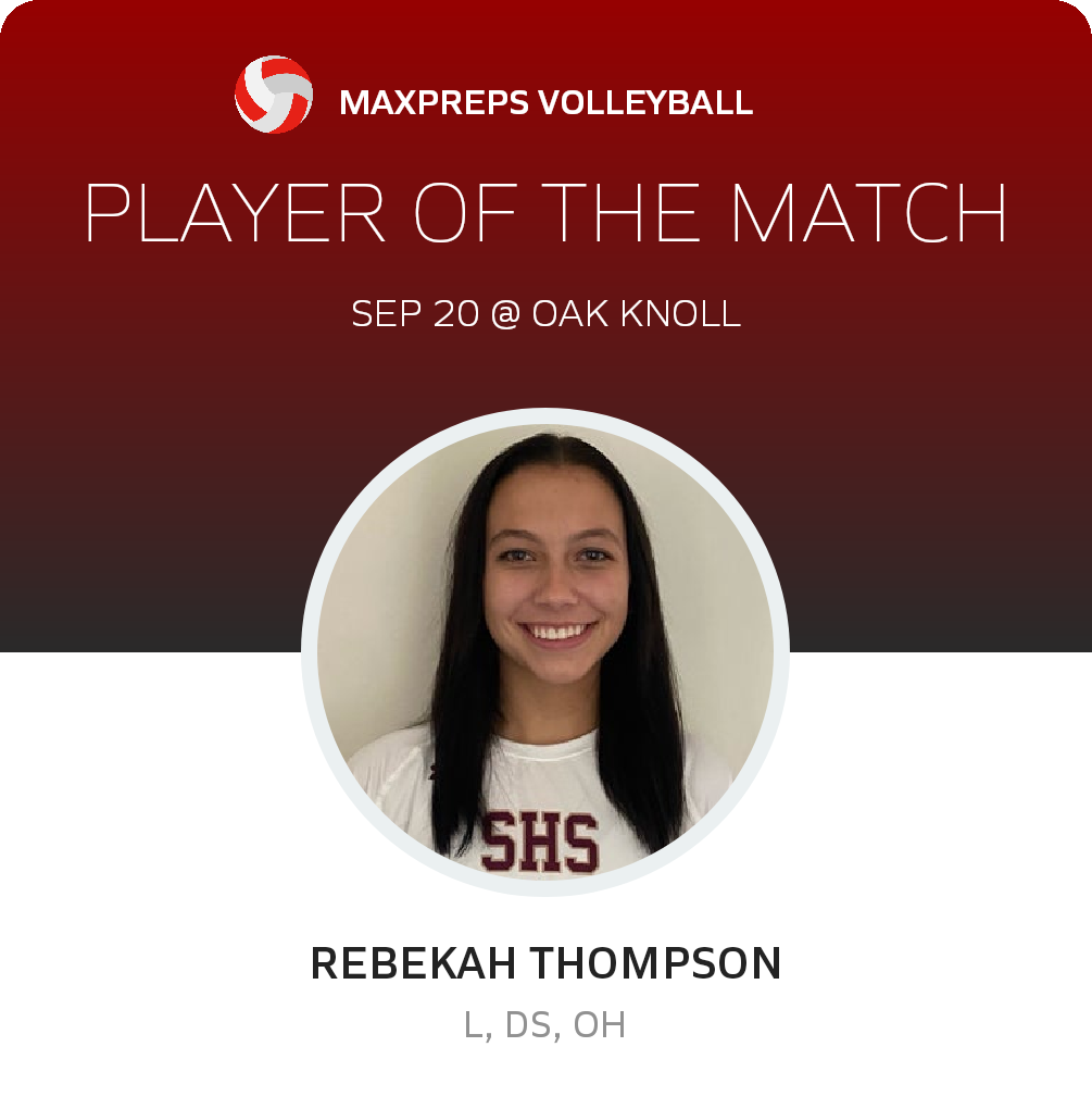 #6 Rebekah Thompson Player of the Game badge