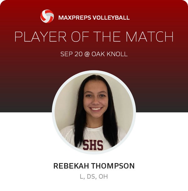 #6 Rebekah Thompson Player of the Game badge