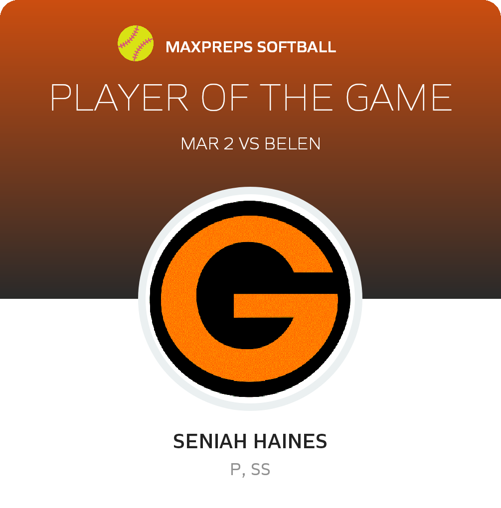 #5 Seniah Haines Player of the Game badge