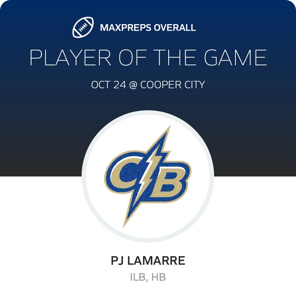 #5 Pj Lamarre Player of the Game badge
