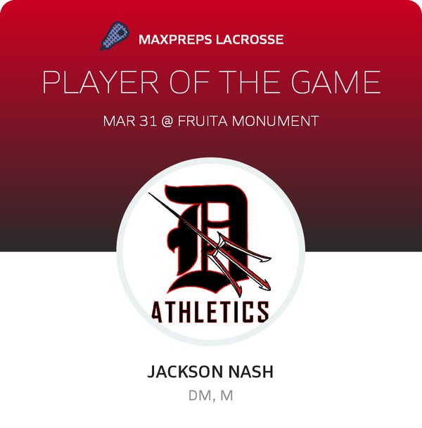 #1 Jackson Nash Player of the Game badge