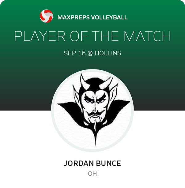 #7 Jordan Bunce Player of the Game badge