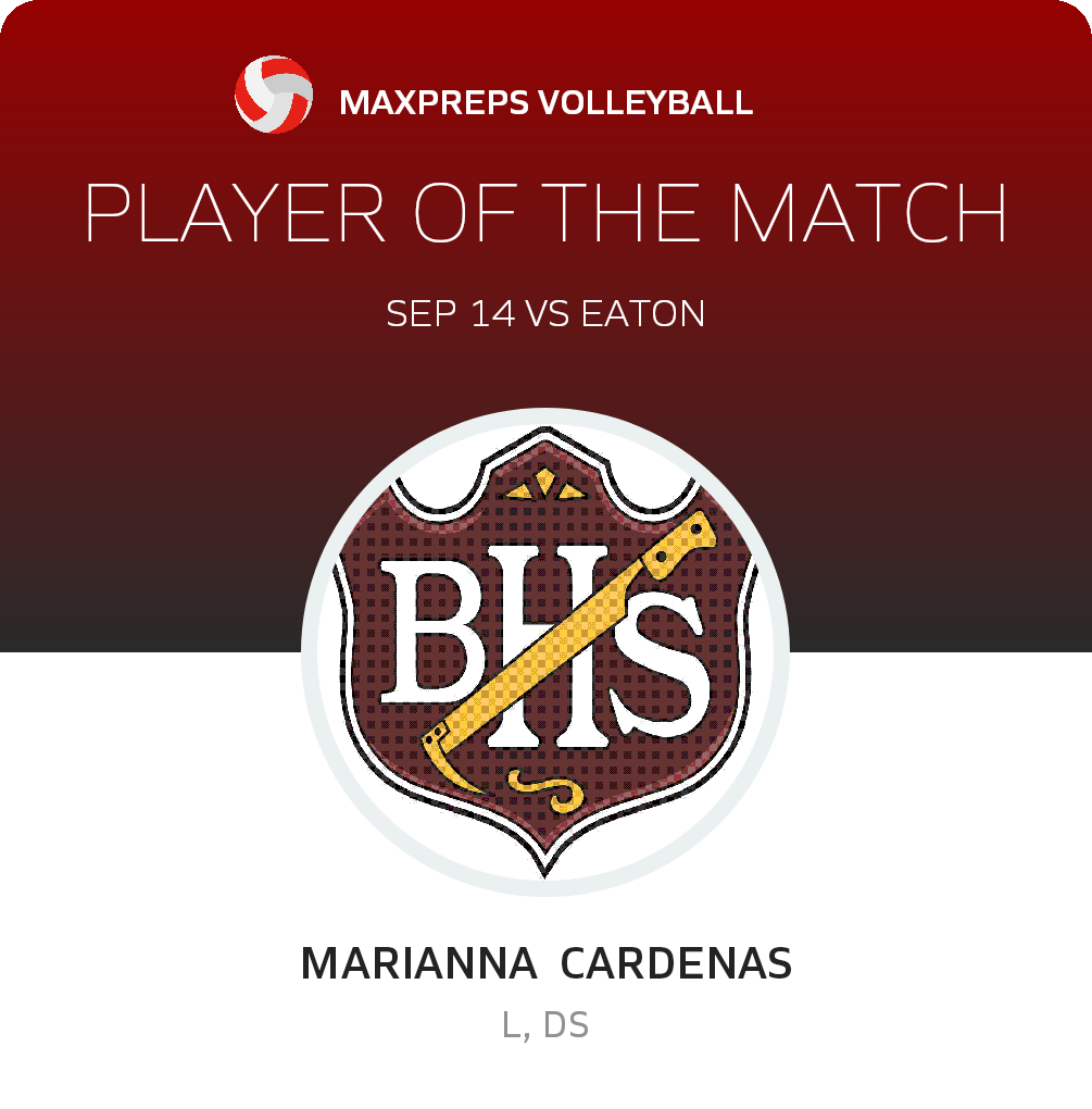 #7 Marianna Cardenas Player of the Game badge