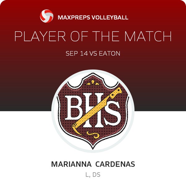 #7 Marianna Cardenas Player of the Game badge