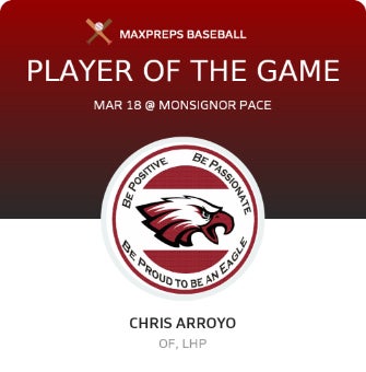 #4 Chris Arroyo Player of the Game badge