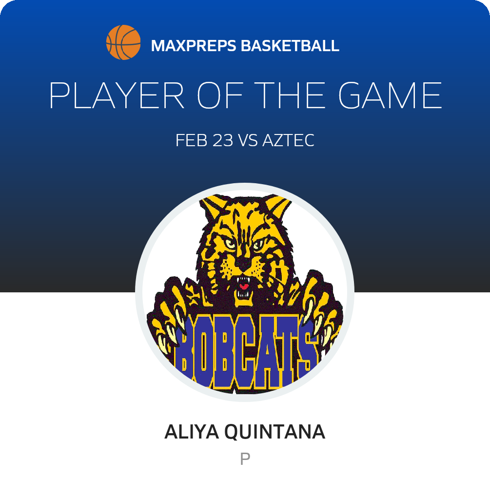 #23 Aliya Quintana Player of the Game badge