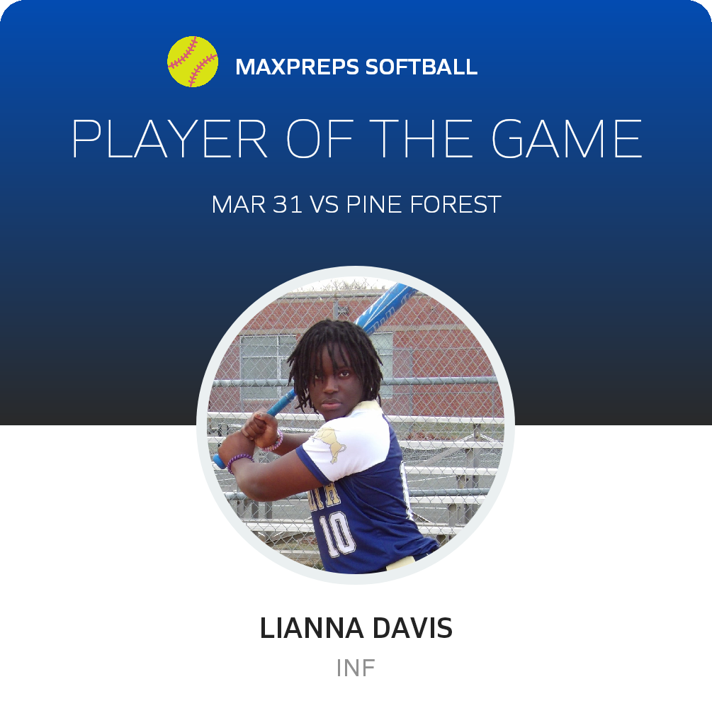 #10 Lianna Davis Player of the Game badge
