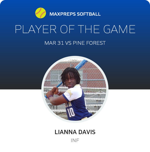 #10 Lianna Davis Player of the Game badge