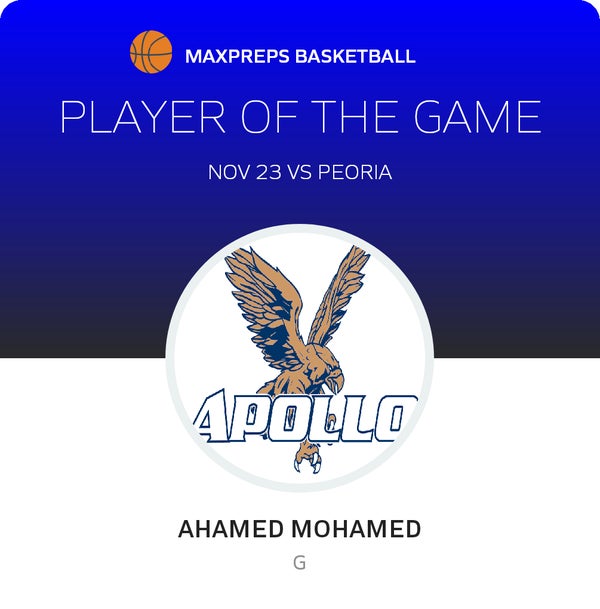 #21 Ahamed Mohamed Player of the Game badge
