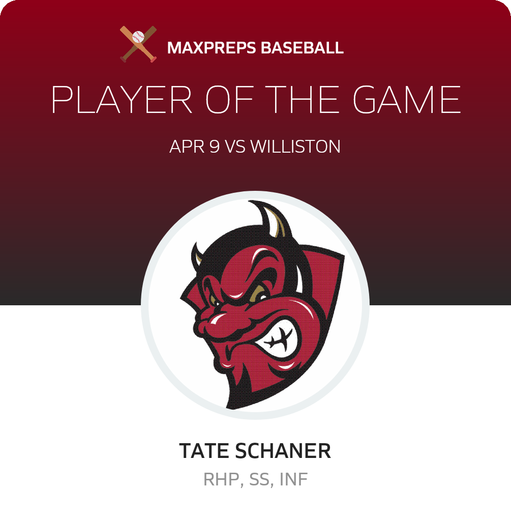 #5 Tate Schaner Player of the Game badge
