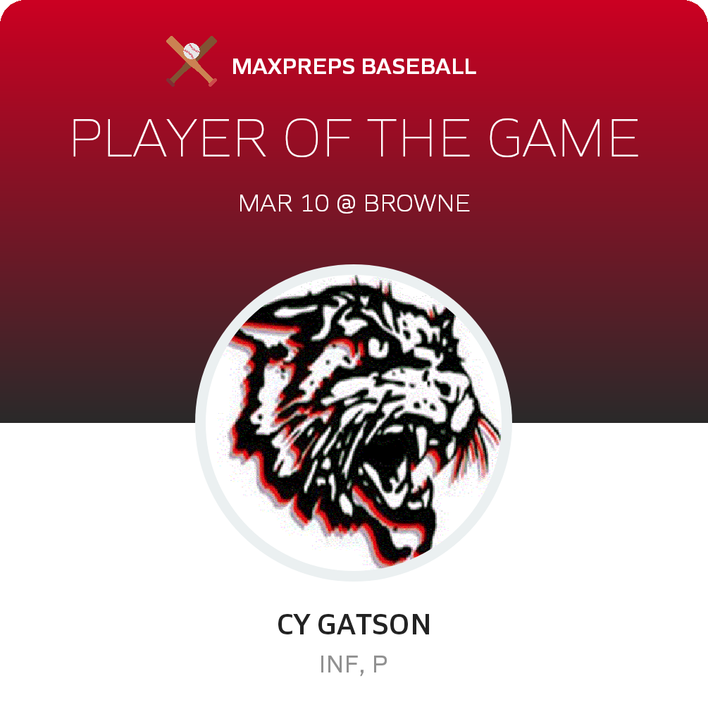#7 Cy Gatson Player of the Game badge