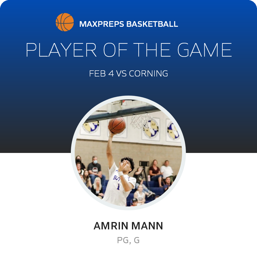 #1 Amrin Mann Player of the Game badge