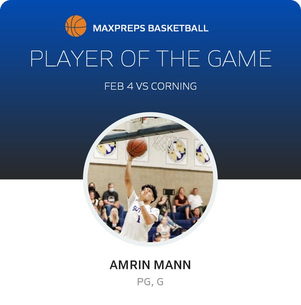 #1 Amrin Mann Player of the Game badge