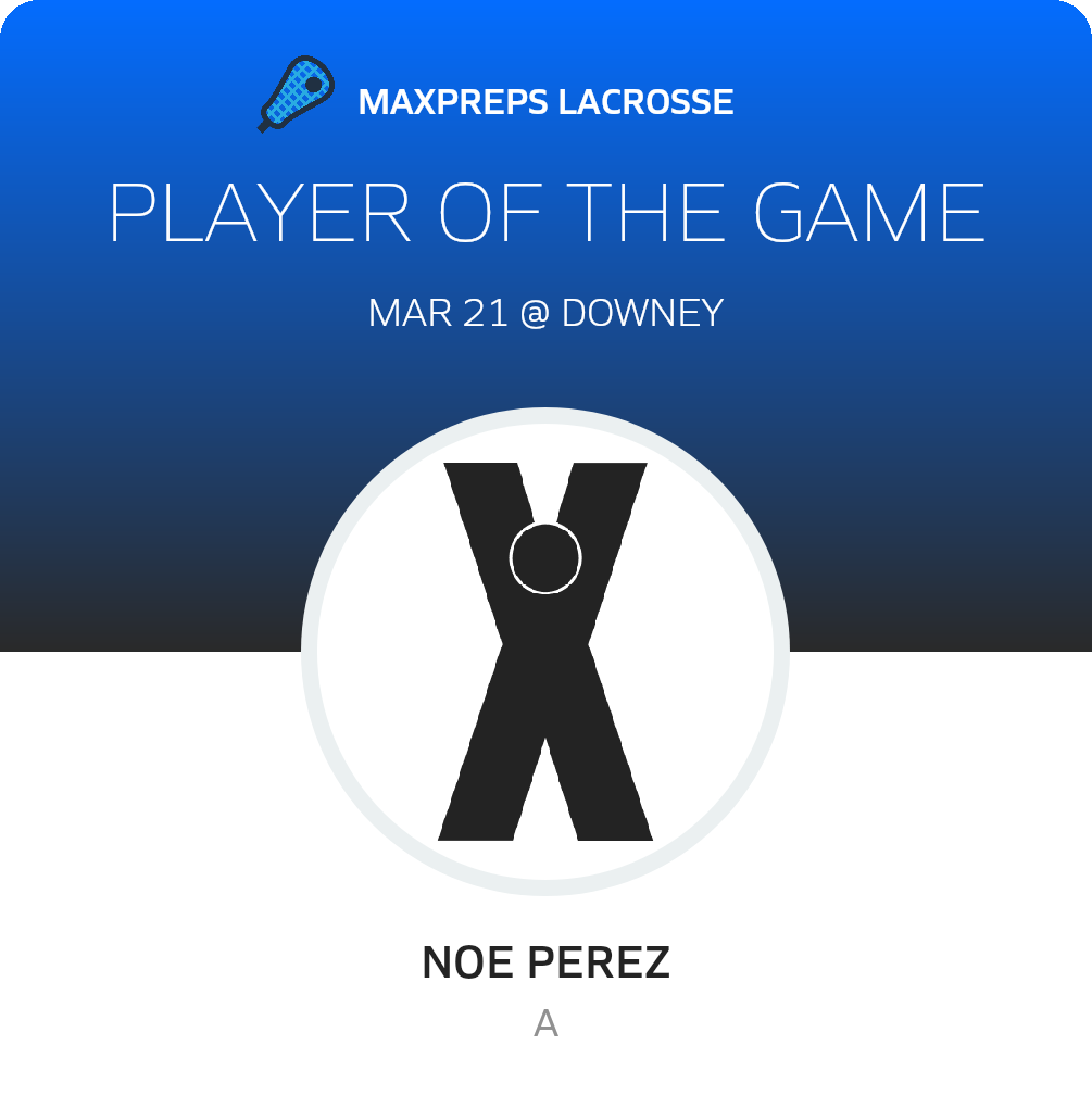 #20 Noe Perez Player of the Game badge