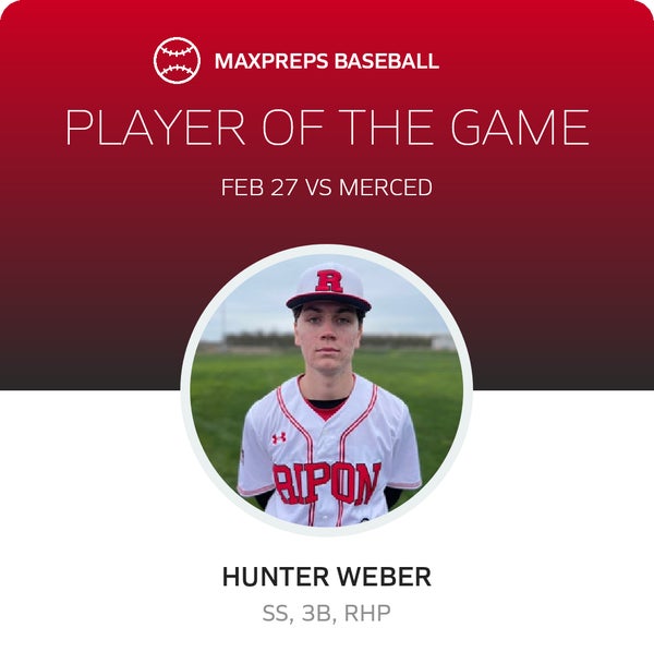 #24 Hunter Weber Player of the Game badge