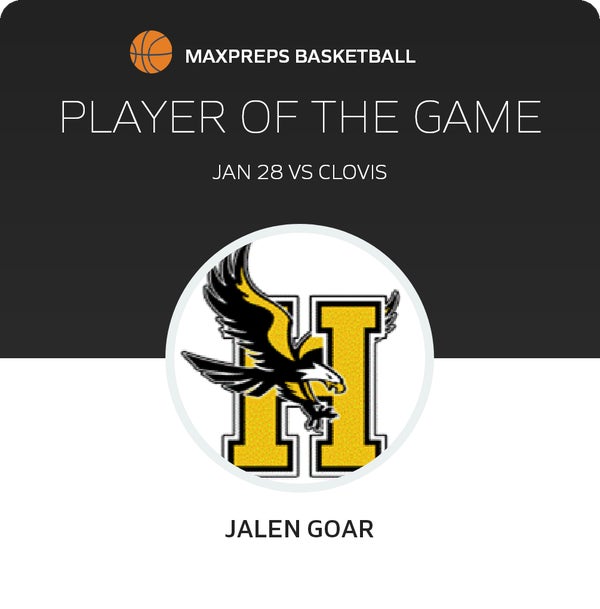 #30 Jalen Goar Player of the Game badge
