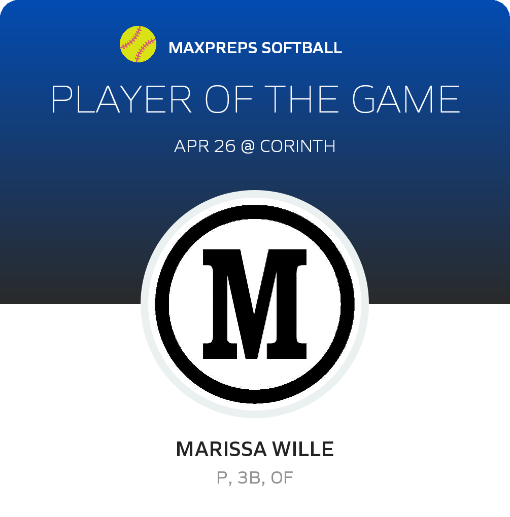 #00 Marissa Wille Player of the Game badge